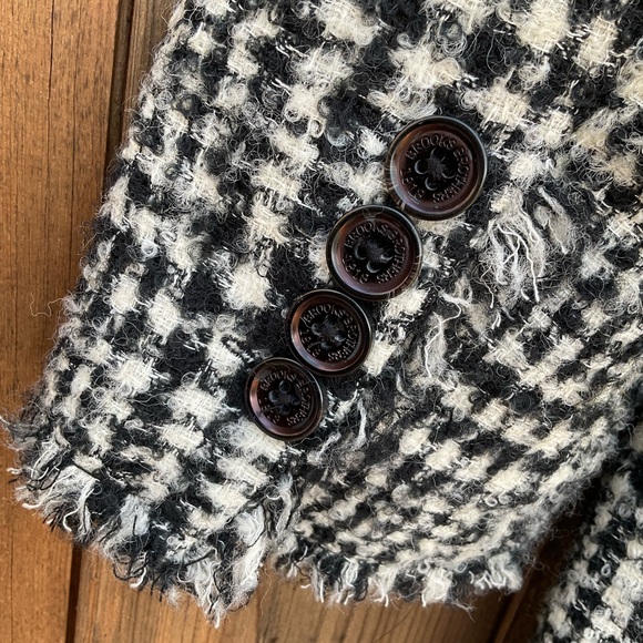 Vintage Tweed Wool Houndstooth Brooks Brothers Long Coat - Picture 9 of 10